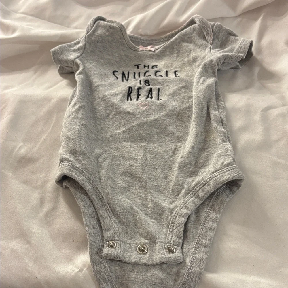 Gray Snuggle Is Real Kids One Piece 3 months